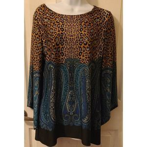 Sunny Leigh Leopard and Paisley Tunic Size Medium